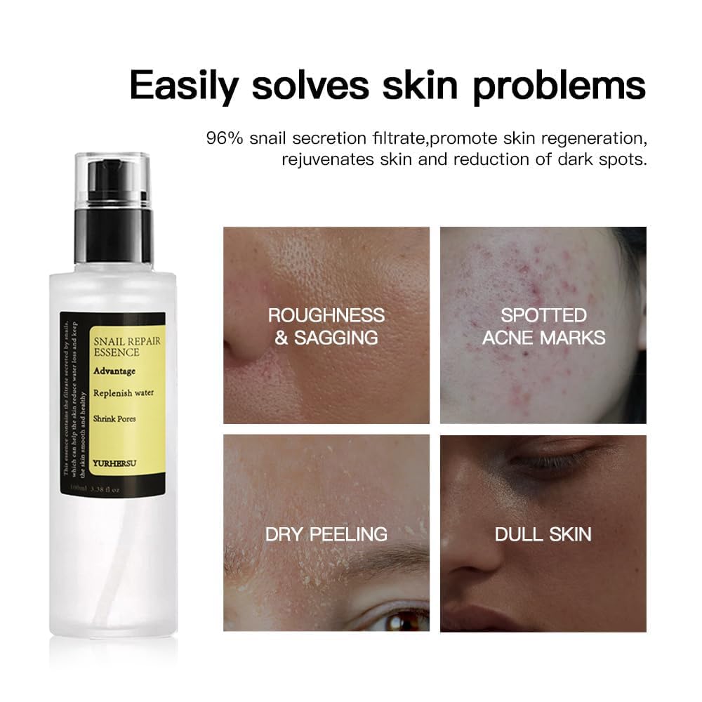 Revitalize Your Skin with Advanced Snail Mucin 96% Power Repairing Essence - Hydrating Anti-Aging Serum for Dull & Damaged Skin - 100 ML