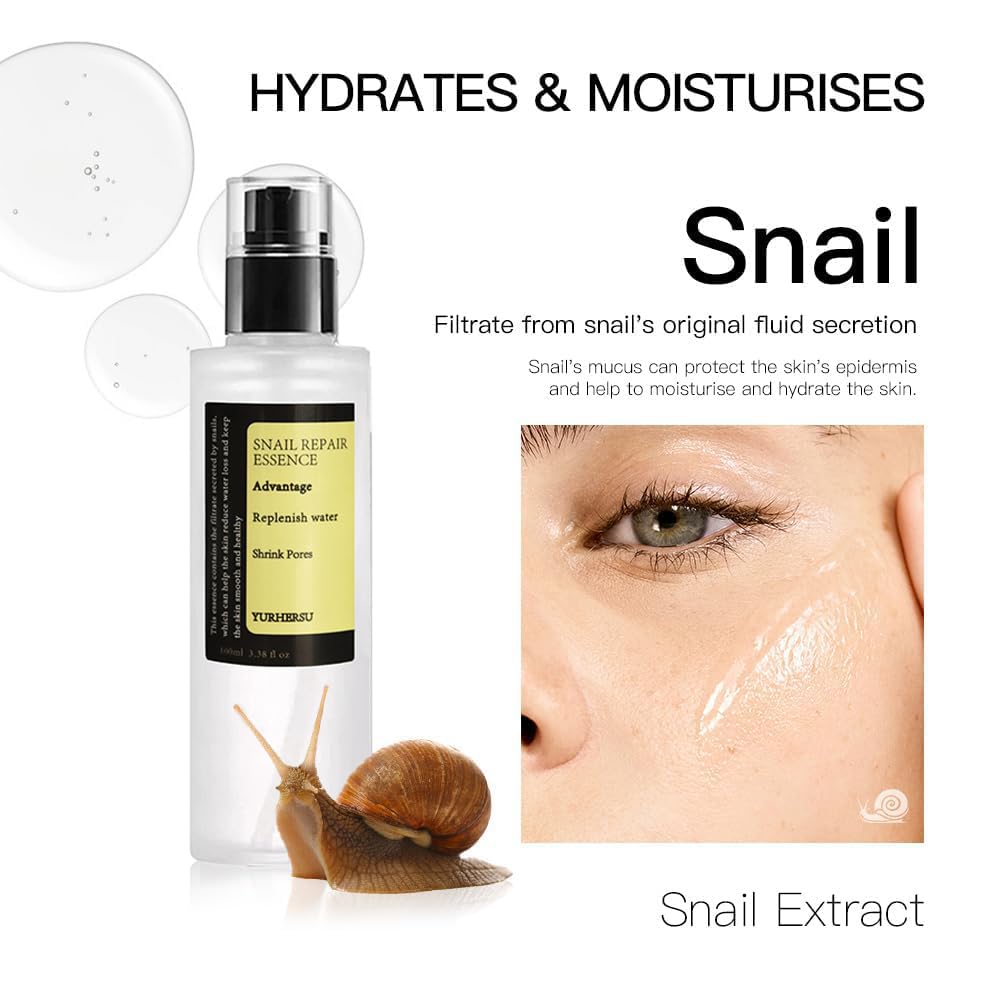 Revitalize Your Skin with Advanced Snail Mucin 96% Power Repairing Essence - Hydrating Anti-Aging Serum for Dull & Damaged Skin - 100 ML